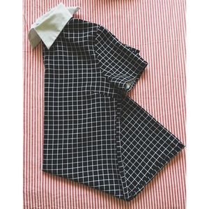 Black & white checked Peter Pan collar dress